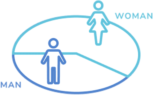 男女比を示した円グラフ