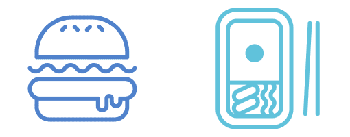 外食とお弁当をイメージしたイラスト