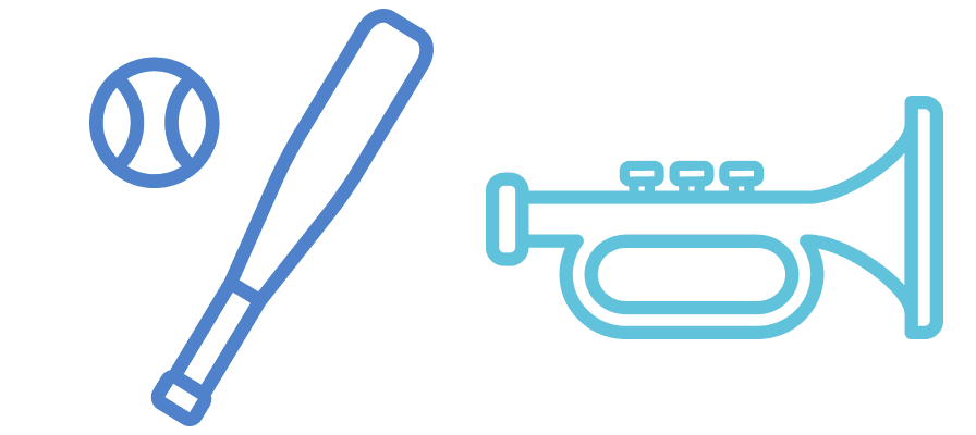 運動部と文化部をイメージしたイラスト